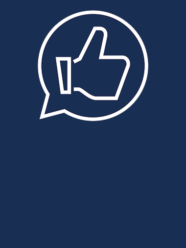 thumbs up icon inside a quote bubble